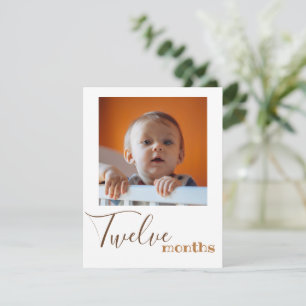 Twelve Month Photo First Birthday Banner Card