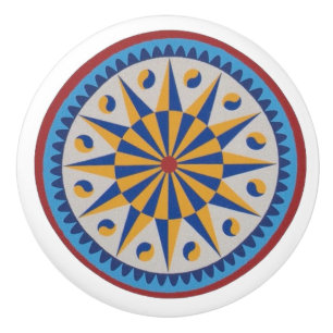 Twelve-Point Star Pennsylvania Dutch Hex Sign Knob