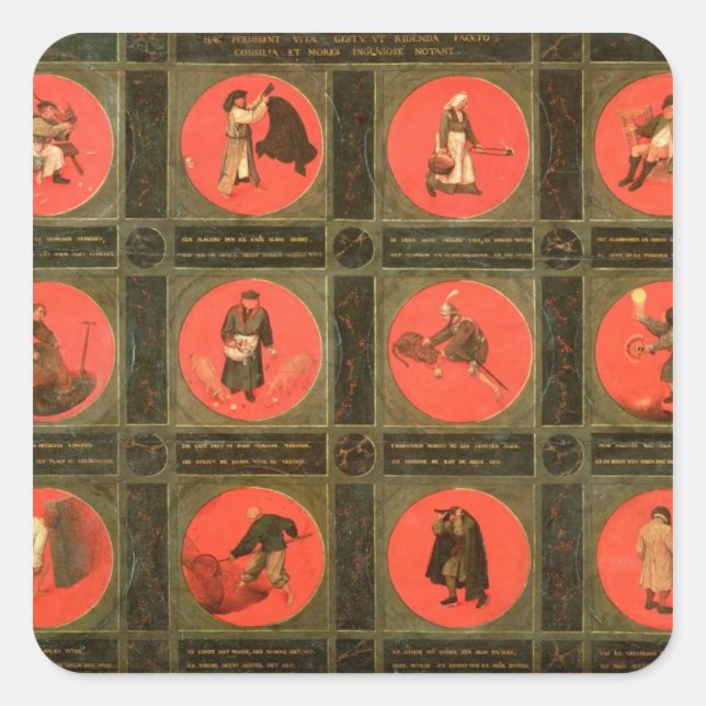Twelve Proverbs, c.1558-60 Square Sticker (Front)
