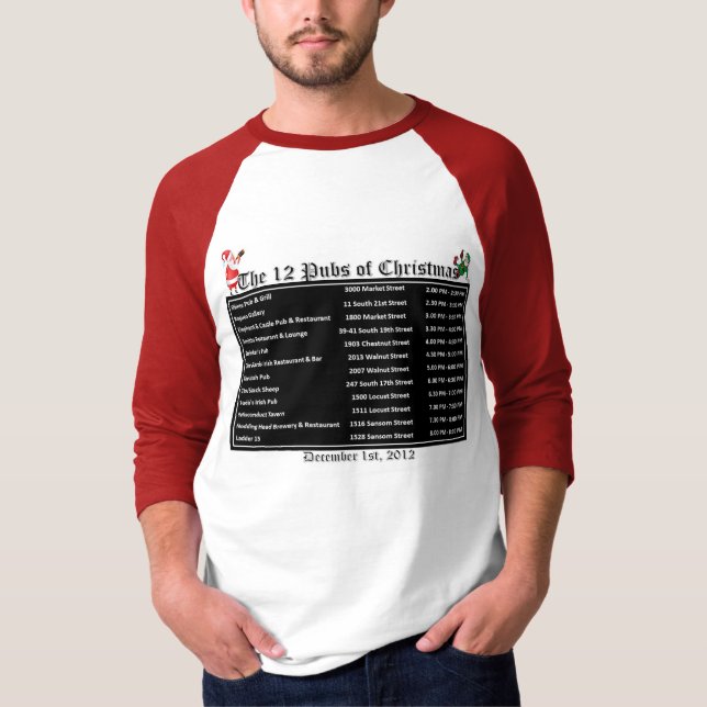 Twelve Pubs 2012 Tshirt (Front)