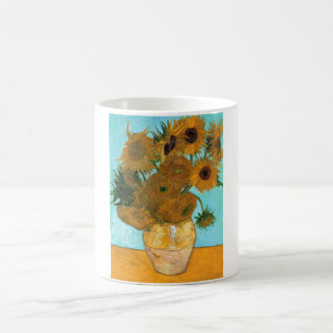 Twelve Sunflowers in a Vase (Still-Life Painting) Coffee Mug