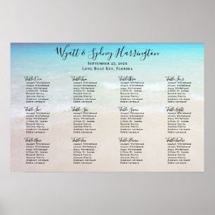 Twelve Table Beach Background Table Seating Chart