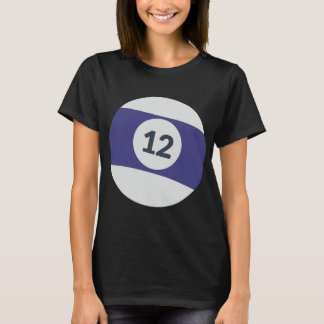 Twelve Team Number 12 Lucky Purple Ball Billiards  T-Shirt