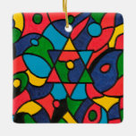 Twelve Tribes of Israel -  Ceramic Ornament<br><div class="desc">The original art was created using oil paint in beautiful textured patterns on a 30inx40in canvas. This piece was inspired by the beauty and diversity of the "Twelves Tribes of Israel" that were scattered all over the world and the Star of David that unites us all.</div>