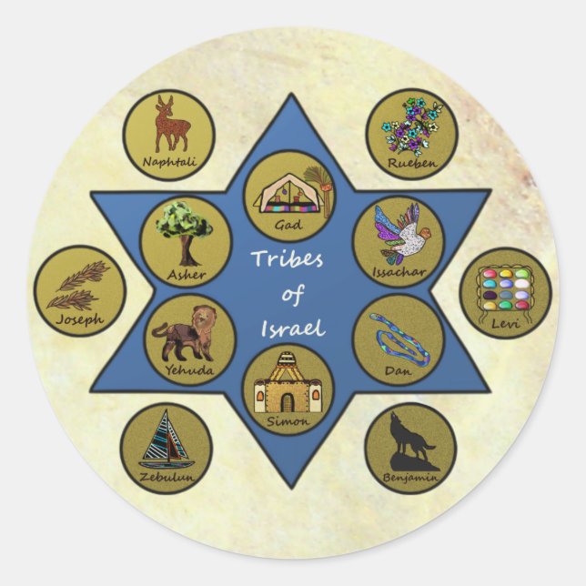 Twelve Tribes of Israel Classic Round Sticker (Front)