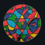 Twelve Tribes of Israel -  Dartboard<br><div class="desc">The original art was created using oil paint in beautiful textured patterns on a 30inx40in canvas. This piece was inspired by the beauty and diversity of the "Twelves Tribes of Israel" that were scattered all over the world and the Star of David that unites us all.</div>