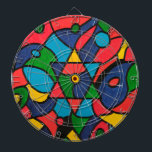 Twelve Tribes of Israel -  Dartboard<br><div class="desc">The original art was created using oil paint in beautiful textured patterns on a 30inx40in canvas. This piece was inspired by the beauty and diversity of the "Twelves Tribes of Israel" that were scattered all over the world and the Star of David that unites us all.</div>