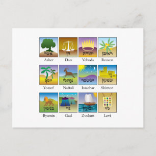 Twelve Tribes of Israel Seals Postcard