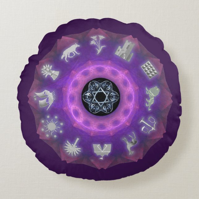 Twelve Tribes Round Cushion (Front)