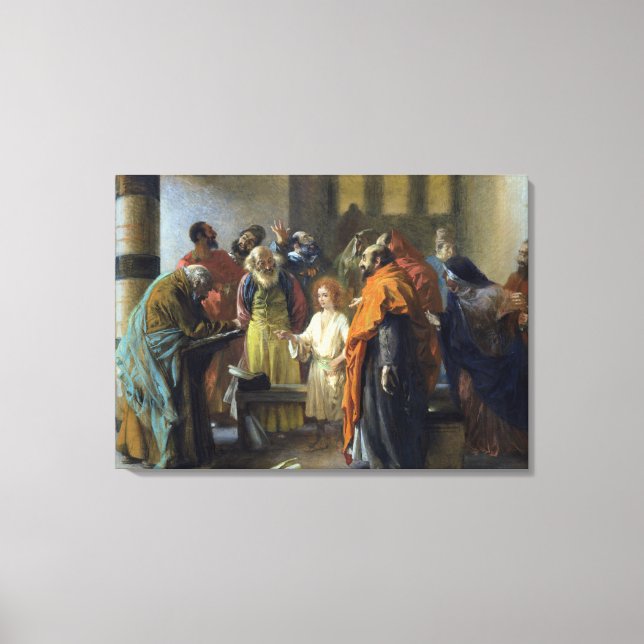 Twelve-year old Jesus in the Temple, 1851 Canvas Print (Front)