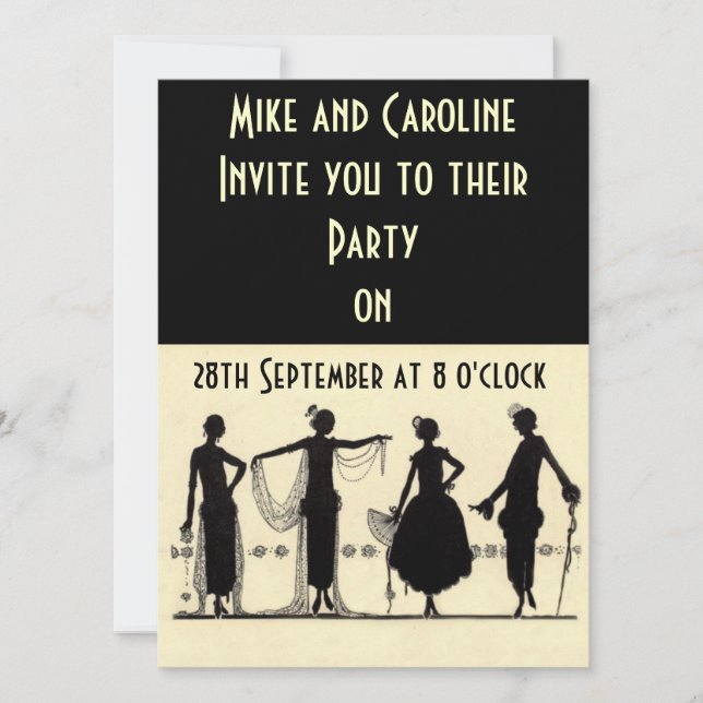 Twenties Flapper Party Invitation (Front)