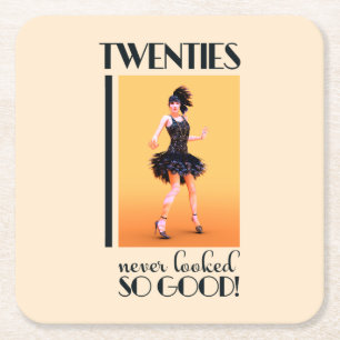 Twenties never looked so good Vintage Square Paper Coaster