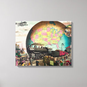 Twentieth Century Transportation, Vintage 1910 Canvas Print