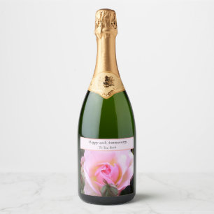Twentieth Wedding Anniversary Perfect English Rose Sparkling Wine Label