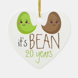 Twenty anniversary 20th funny married wedding ceramic tree decoration