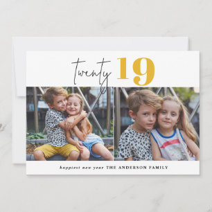 TWENTY bold graphic multi photo new year Holiday Card