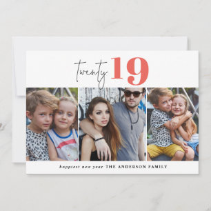 TWENTY bold graphic multi photo new year Holiday Card