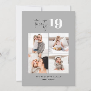 TWENTY bold graphic multi photo new year Holiday Card