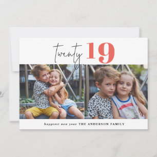 TWENTY bold graphic multi photo new year Holiday Card
