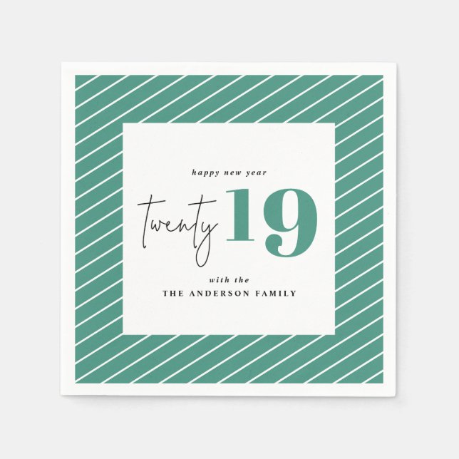 Twenty bold graphic new year holiday party napkin (Front)