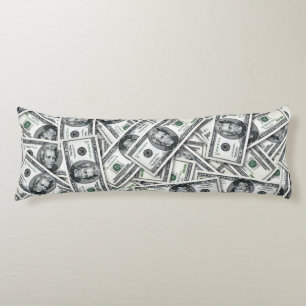 Twenty Dollar Bill Money Pattern Body Cushion