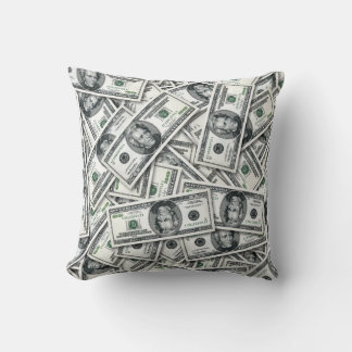 Twenty Dollar Bill Money Pattern Cushion