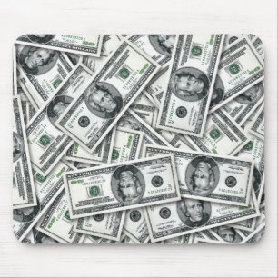 Twenty Dollar Bill Money Pattern Mouse Mat