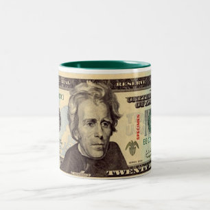 Twenty Dollar Bill Two-Tone Coffee Mug