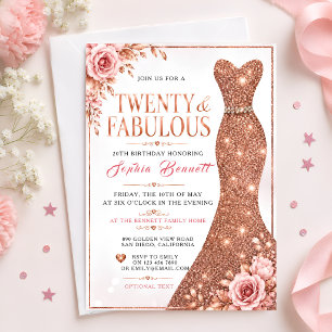 Twenty & Fabulous 20th Birthday Invitation