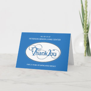 Twenty Fifth Year Employee Anniversary Thank You Card