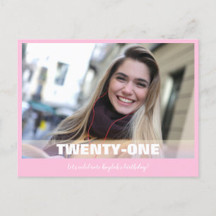 Twenty-first Birthday Photo Postcard