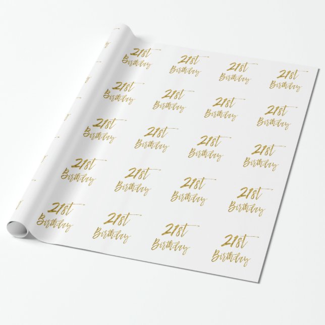 Twenty First Birthday Wrapping Paper (Unrolled)