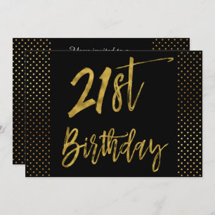 Twenty First Gold Foil Birthday Invitation