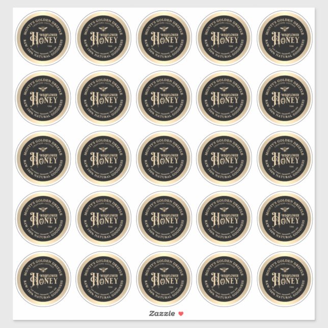 Twenty five 60mm/2.4" labels on 14" sheet Monty (Sheet)