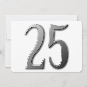Twenty Five with Information on Rear Invitation