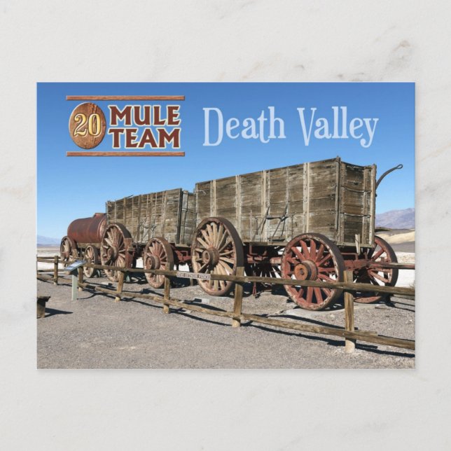 Twenty-mule team wagons, Death Valley, California Postcard (Front)