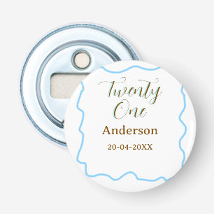 twenty one birthday blue golden spanish border nam bottle opener