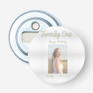 twenty one birthday green photo ombre girl grey tr bottle opener