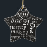 Twenty One Ceramic Tree Decoration<br><div class="desc">Twenty One</div>