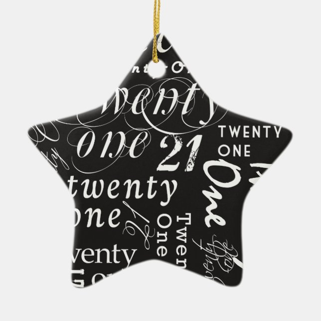 Twenty One Ceramic Tree Decoration (Front)