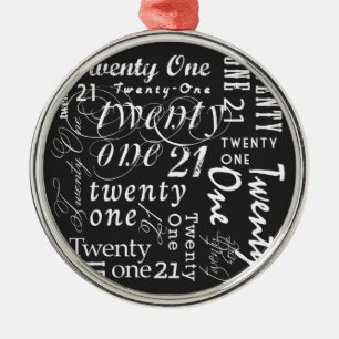 Twenty One Metal Tree Decoration