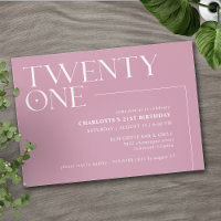 Twenty One | Modern Dusty Rose Pink 21st Birthday