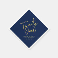 Twenty One | Modern Navy Blue 21st Birthday Party