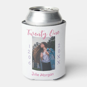 twenty one photo birthday pink purple girl boy nam can cooler