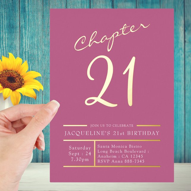 Twenty One Pink Gold 21st Birthday Party Gold (Creator Uploaded)