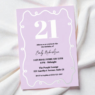 Twenty One Purple Elegant Chic 21st Birthday Party