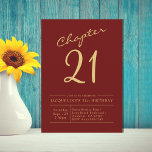 Twenty One Red Gold 21st Birthday Party Invitation<br><div class="desc">Celebrate your milestone 21st birthday with a unique and stylish invitation from Zazzle! Our Twenty One Red Gold design is perfect for adding an elegant touch to your special celebration. Featuring beautiful red with gold script, this invitation is perfect for commemorating the momentous occasion of reaching the age of twenty-one....</div>