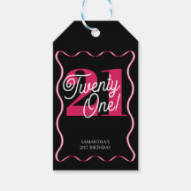 Twenty One Retro Wavy Minimalist 21st Birthday
