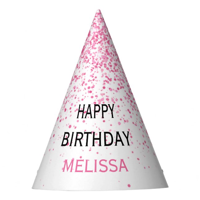 Twenty One Sparkling Hot Pink Glitter Birthday Party Hat (Front)