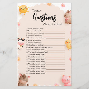 Twenty Questions About the Bride Baby Shower Game
